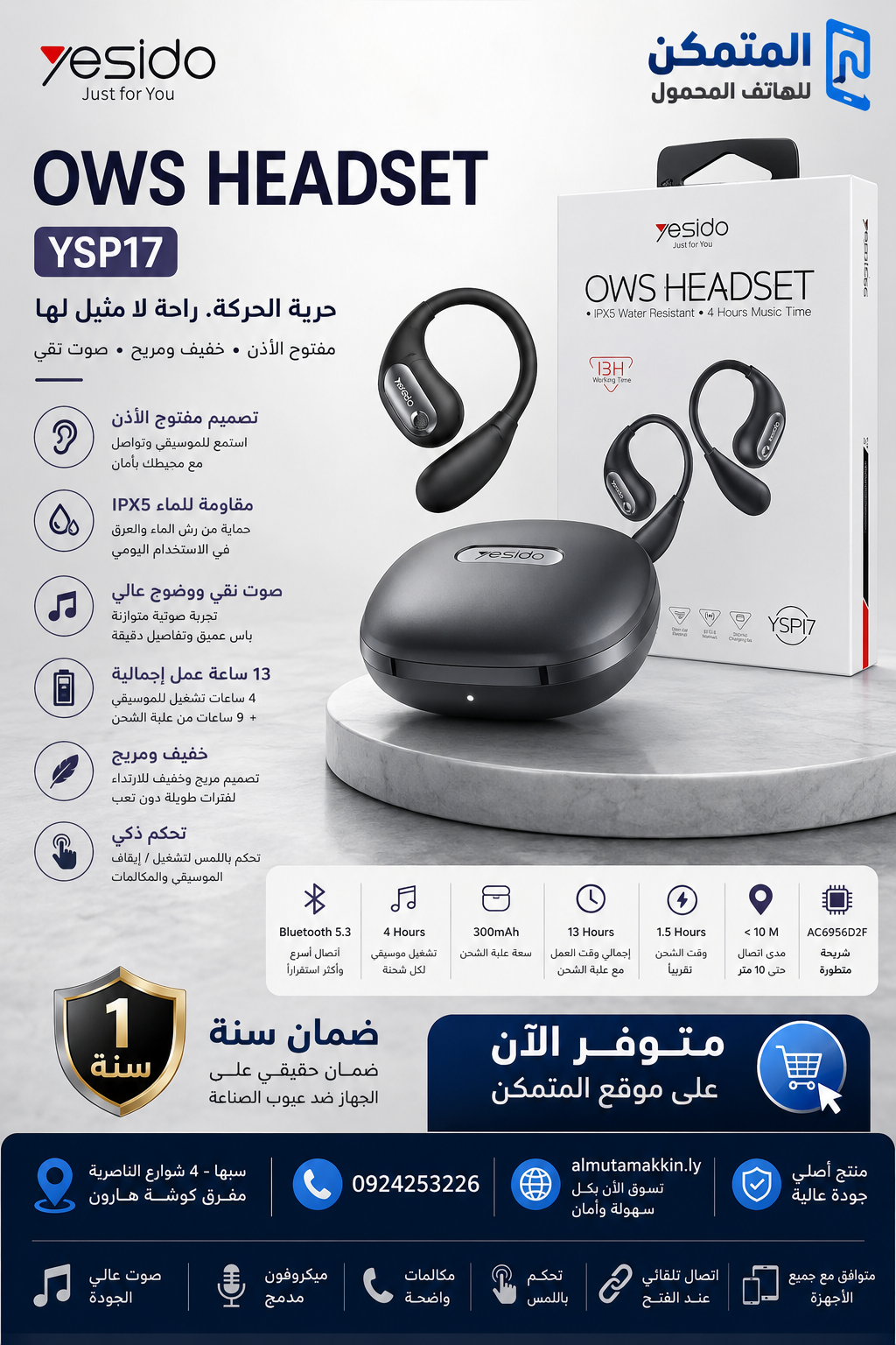 YESIDO YSP17 OWS Headset